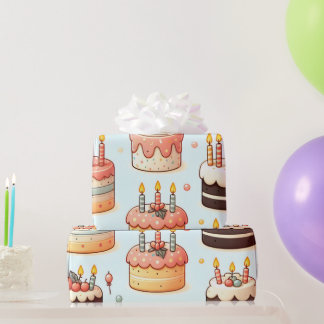 Mini Cake and Candle Wrapping Paper 30x15 Geschenkpapier