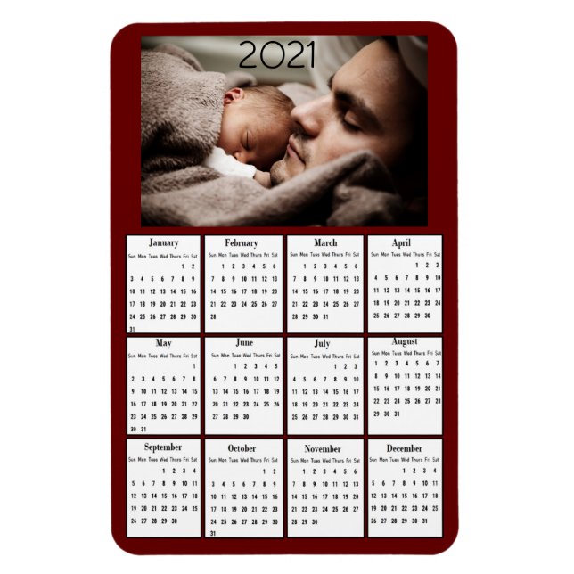 Mini Calendar Kühlschrank 2021 Magnet (Vertikal)