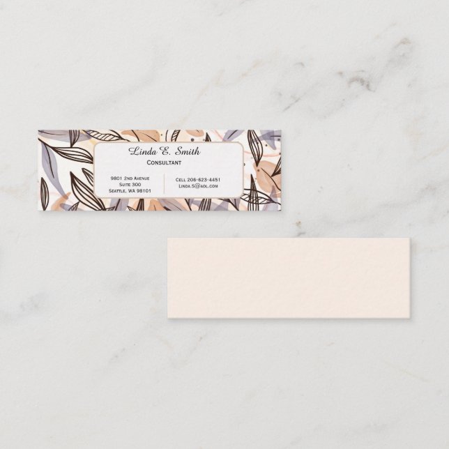 Mini Calling Card Telefonnummerkarte (Vorne/Hinten)