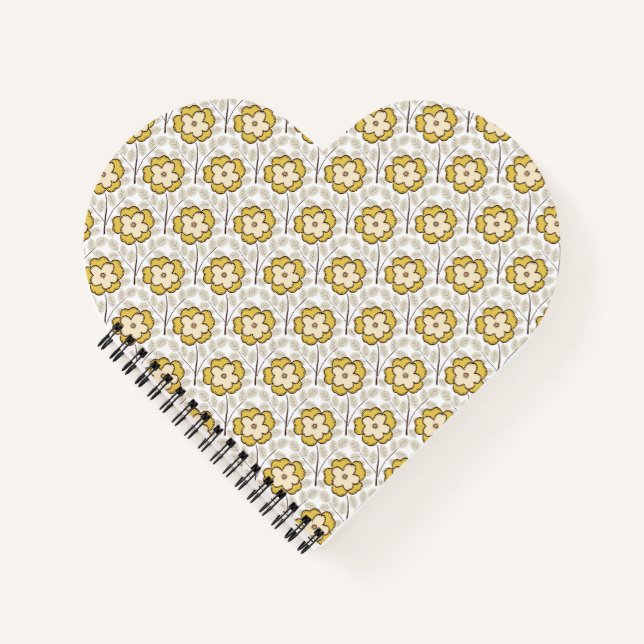 Mini Camellia Bliss Yellow Gray Notizbuch (Vorderseite)
