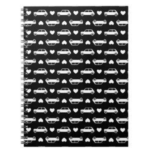 Mini Car Hearts Black Notizblock