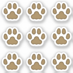 Mini Cat Paw druckt Brawn Animal Tracks Stickers Aufkleber