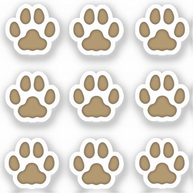 Mini Cat Paw druckt Brawn Animal Tracks Stickers Aufkleber (Vorderseite)
