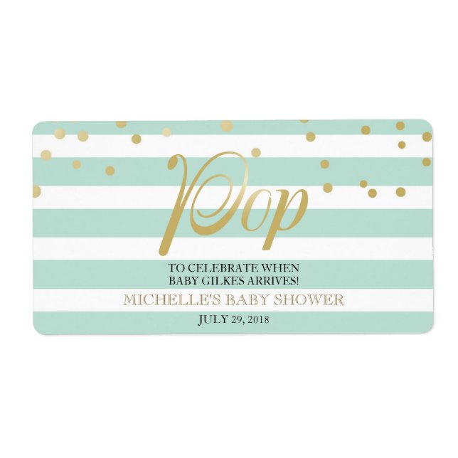 Mini Champagne Label Gender Neutral Baby Dusche (Vorne)