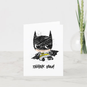 Mini Classic Batman Sketch Birthday - Vielen Dank Dankeskarte