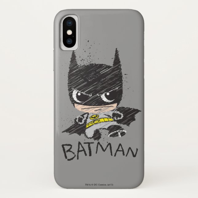 Mini Classic Batman Sketch Case-Mate iPhone Hülle (Rückseite)