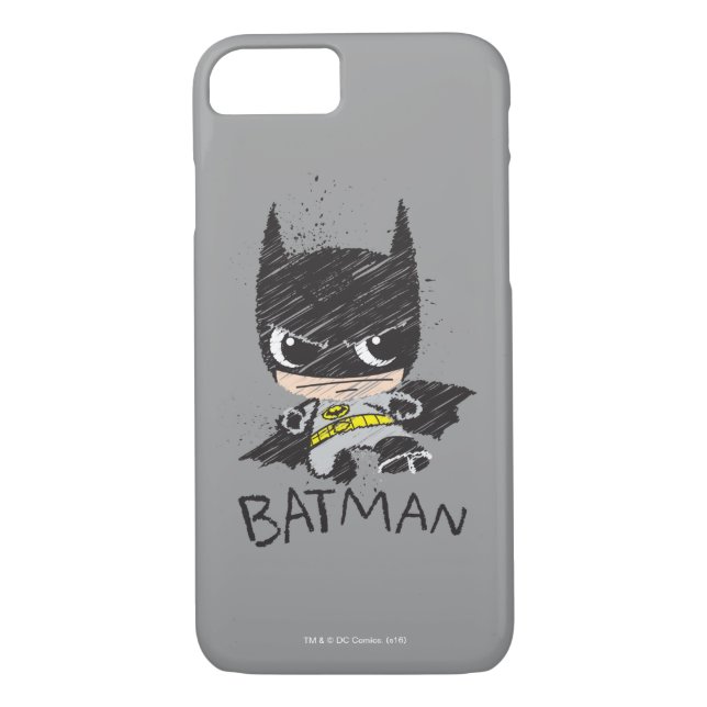 Mini Classic Batman Sketch Case-Mate iPhone Hülle (Rückseite)