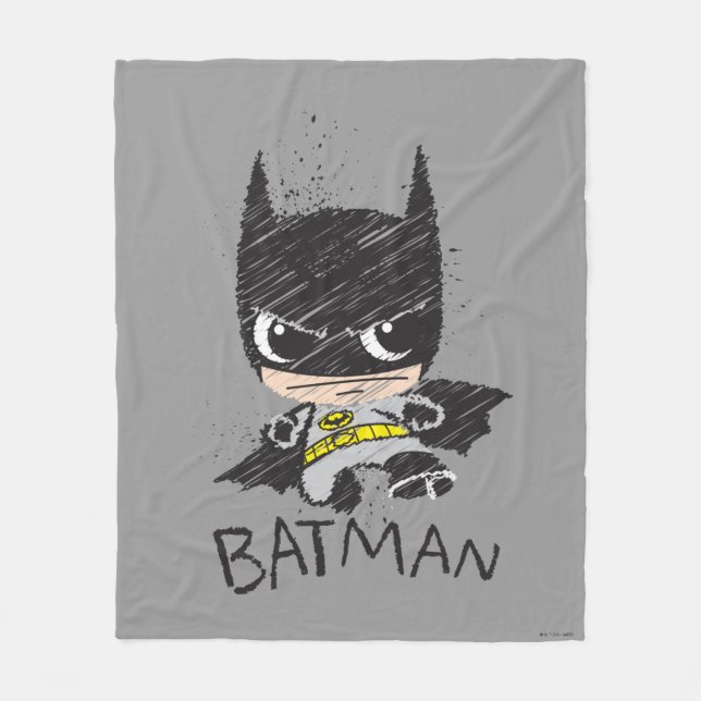 Mini Classic Batman Sketch Fleecedecke (Vorderseite)