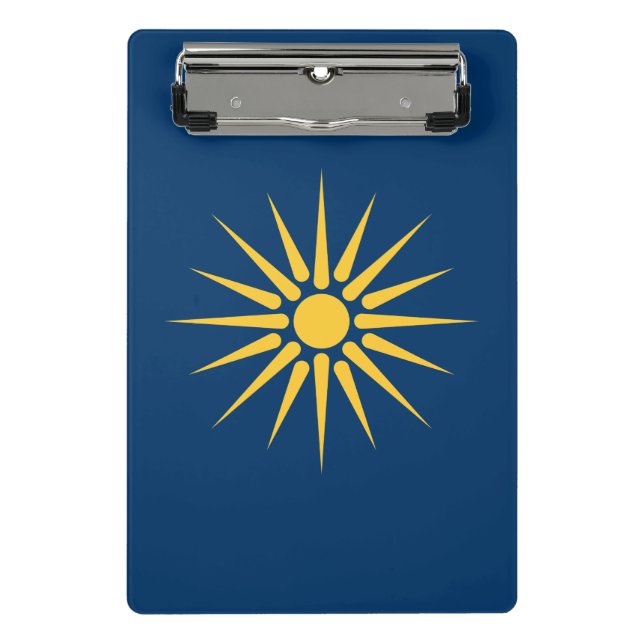 Mini-Clip-Board mit der Flagge von Mazedonien, Gri Mini Klemmbrett (Vorderseite)