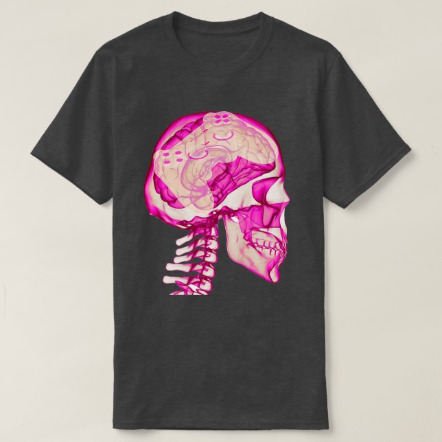 Mini Controller Skull Gaming Gamer Mens Boys Teens T-Shirt (Design vorne)