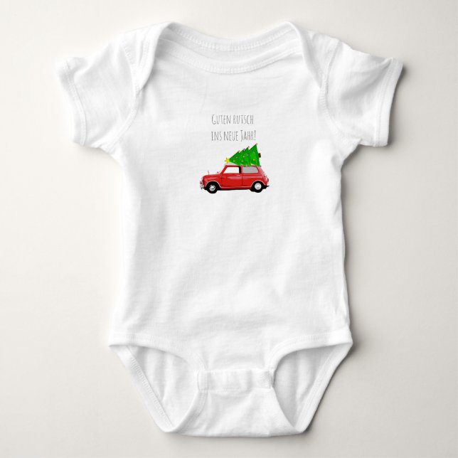 Mini Cooper Babybody Silvester Baby Strampler (Vorderseite)