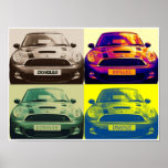 Mini Cooper Collage (Poster) Poster<br><div class="desc">Ein kühnes und buntes Plakat mit dem modernen Mini Cooper. DesignbyDongles. Auch auf Leinwand verfügbar.</div>