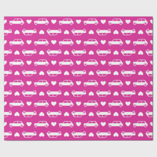 Mini Cooper-Herzen - helles rosa Packpapier