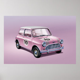 Mini Cooper S Poster pink