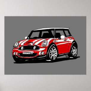 Mini Cooper S R56 Iconic Car/Automotive Design Poster