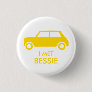 Mini Cooper Trading Button - Gelb auf Weiß