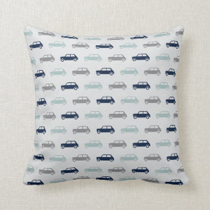 Mini Coopers auf Achse - Blau und Grau - Kissen