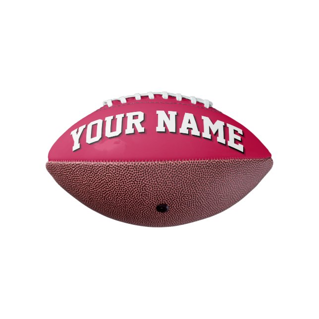 Mini CRIMSON RED and WHITE Personalisiert Football (Gedreht 270)