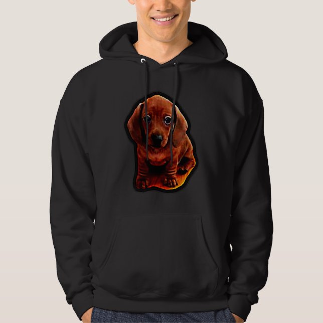 Mini-Dackel-Welpe Hoodie (Vorderseite)