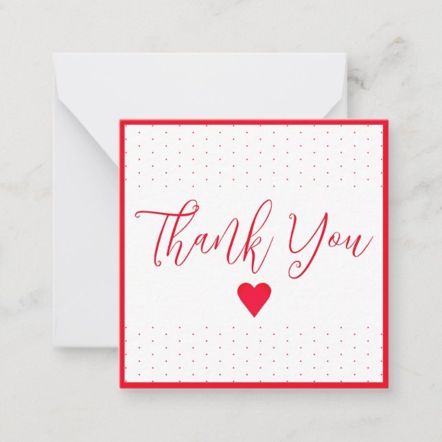 Mini danke Ihnen mit Red Polka Dots Mitteilungskarte (Vorderseite)