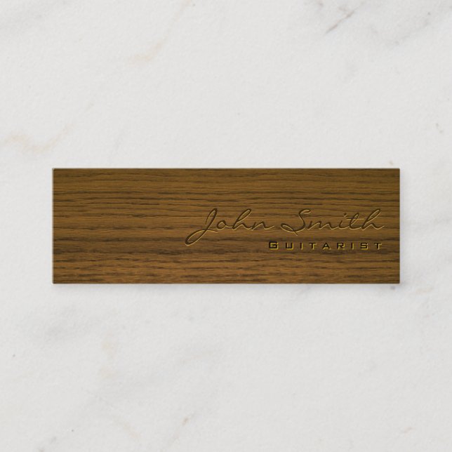 Mini Dark Wood Guitarist Business Card Mini Visitenkarte (Vorderseite)