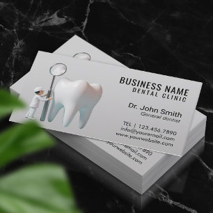 Mini Dentist & Bright Tooth Schlicht Dental Office Terminkarte