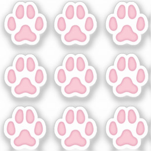 Mini Dog Paw druckt Pink Animal Tracks Stickers Aufkleber