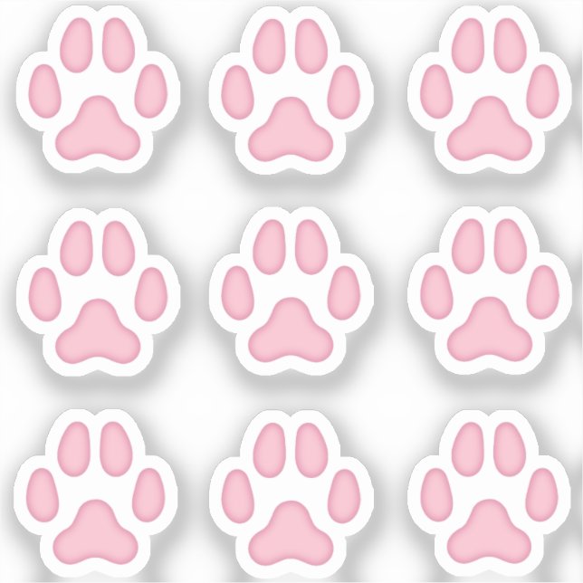 Mini Dog Paw druckt Pink Animal Tracks Stickers Aufkleber (Vorderseite)