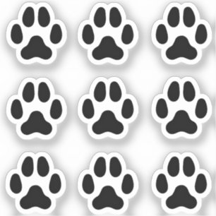 Mini Dog Paw druckt Schwarze Tierspuren Sticker