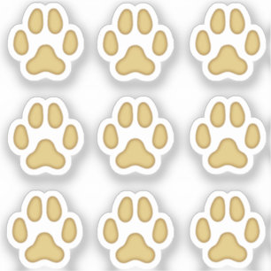 Mini Dog Paw druckt Tan Animal Tracks Stickers Aufkleber