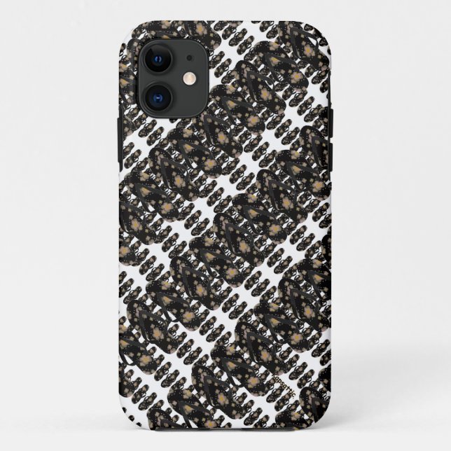 Mini Dreh Flop Sandals Muster (schwarz) Case-Mate iPhone Hülle (Rückseite)