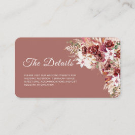 Mini Dusty Rosewood Floral QR Code Insert 