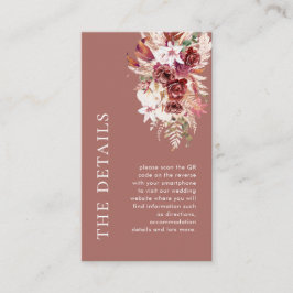 Mini Dusty Rosewood QR Wedding Details  Begleitkarte