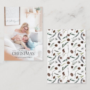 Mini Dusty Winter Wasserfarbe Foto Frohe Weihnacht Mitteilungskarte