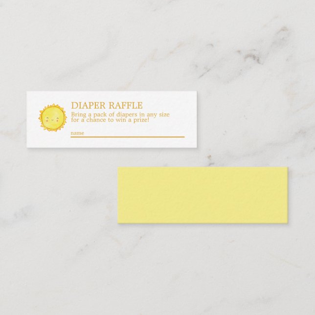 Mini-Einschlusskarte für den Sonnenschein  Mini Visitenkarte (Vorne/Hinten)