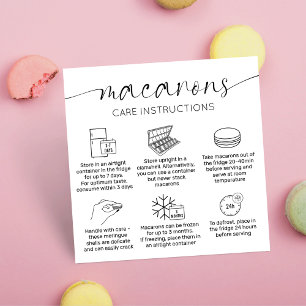 Mini-Elegant-Macarons-Betreuung & Vielen Dank Quadratische Visitenkarte