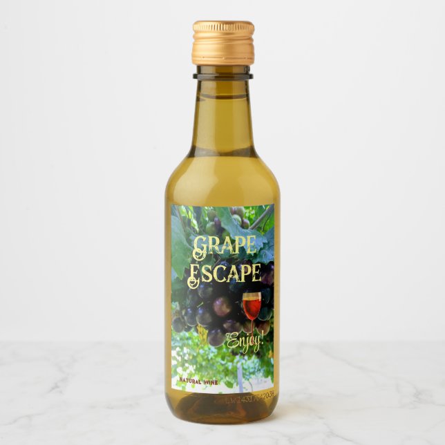 Mini-Enticing Natürliche Weintrauben Weinetikett (Vorderseite)