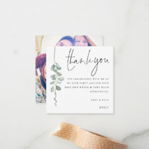 MINI Eukalyptus Foto 30. Geburtstag Vielen Dank Mitteilungskarte