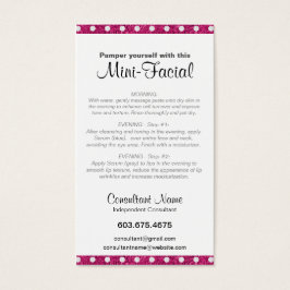 Mini-Facial Instruction Card