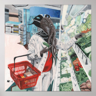 Mini Flayer Grocero Fantastische Fantastische Kuns Poster