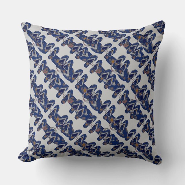 Mini Flip Flops (blau/grau) Kissen (Vorderseite)