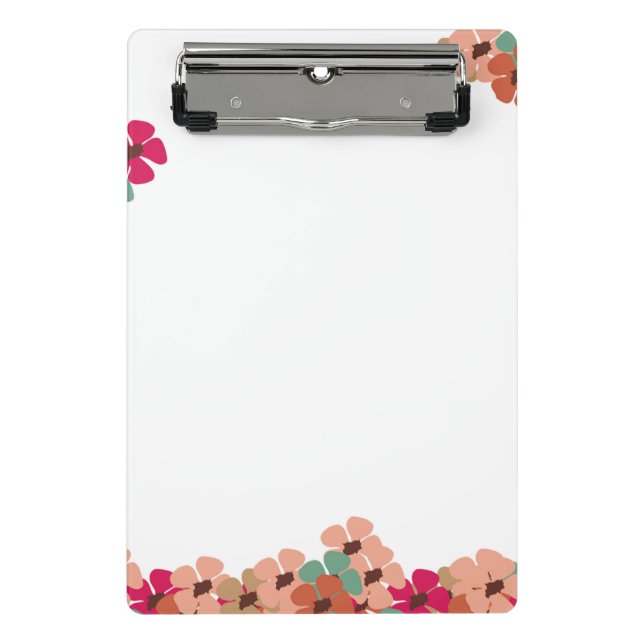 Mini Floral Clipboard with Colorful Blooms Mini Klemmbrett (Vorderseite)