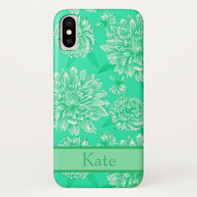 Mini Floral Monogramm Case-Mate iPhone Hülle (Rückseite)