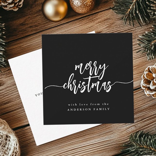 Mini Frohe Weihnachten Moderne Elegante Script Chi Mitteilungskarte (Von Creator hochgeladen)