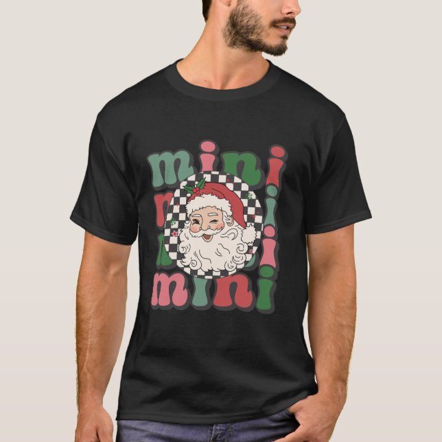Mini Frohe Weihnachten Weihnachtsfeier Mama Retro  T-Shirt (Vorderseite)