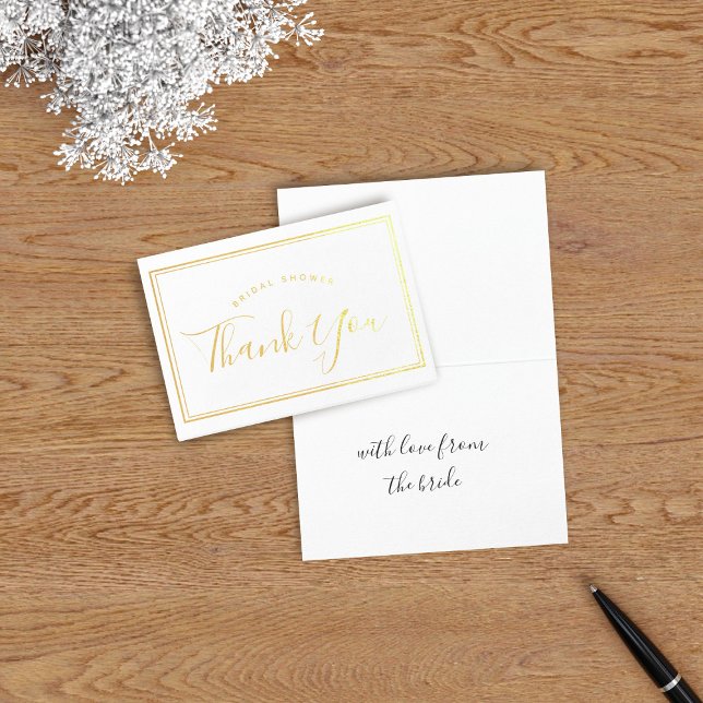 Mini Gerahmt Brautparty Danke Foil Card Folienkarte (Perfect foil thank you card to thank your guests for attending your bridal shower)