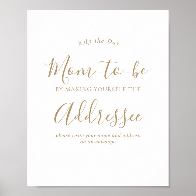 Mini-Gold-Baby-Duschvorhänge-Zeichen Poster (Vorne)