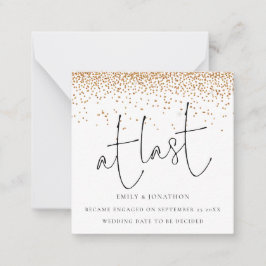 MINI | Gold Glitzer Confetti bei letzter Verlobung Mitteilungskarte