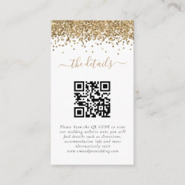 Mini Gold Glitzer QR Code Hochzeitdetails Begleitkarte
