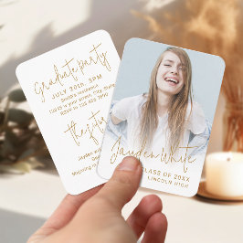 Mini Gold Modernes Script Foto Abschluss laden Begleitkarte